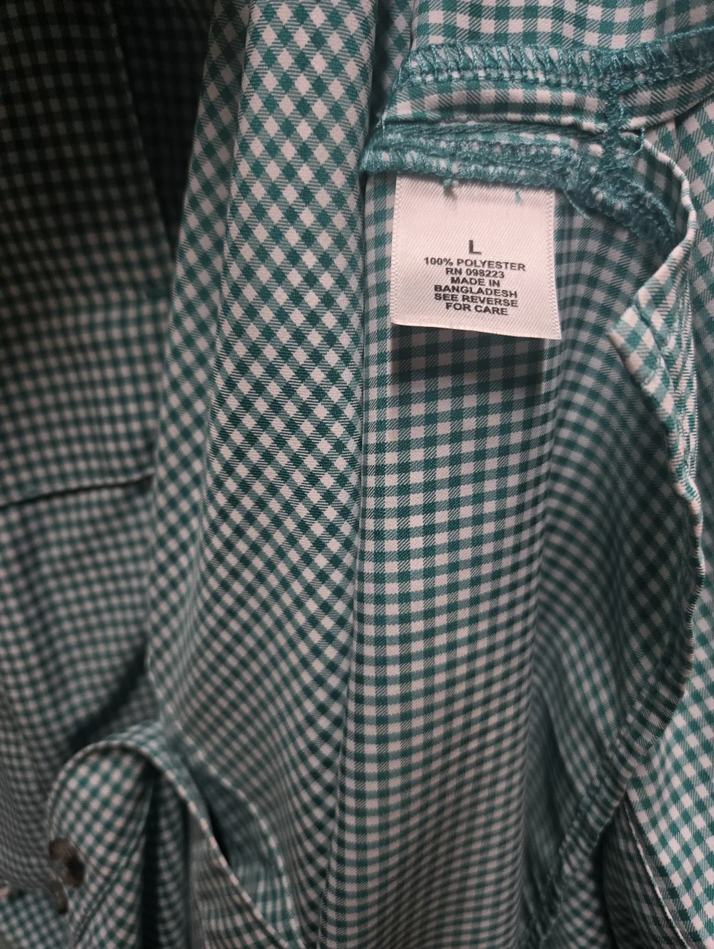 Magellan Fish Gear Mens Large Short Sleeve Button Down Shirt Green White